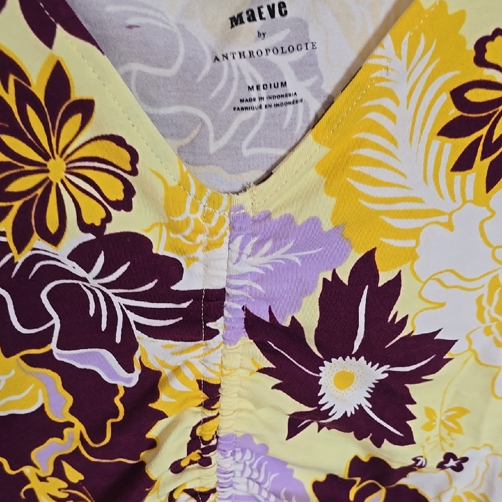 Maeve Floral Yellow and Purple Top - Picture 5 of 7
